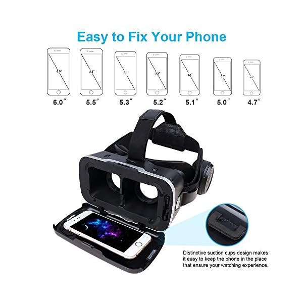 Honggu VR Shinecon VR Headset 3d Glasses Virtual Reality Headset for VR Games & 3D Movies Pack with Remote Controller - Image 6
