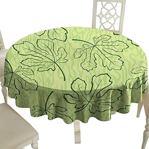 WinfreyDecor Oil-Proof and Leak-Proof Tablecloth Seamless Background Fig Leaves Indoor Outdoor Camping Picnic D63