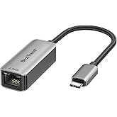BrosTrend 2.5Gb USB C to Ethernet Adapter, Plug & Play Aluminum USB 3.2 to RJ45 Network Adapter for Laptop MacBook Pro/Air, i