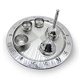 IndiaBigShop Handcraft Stainless Steel Pooja Thali for Traditional Religious and Spiritual Use and Also for Ethnic Festival