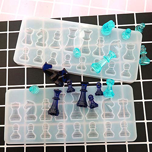 UV Resin Molds Silicone Molds for Chess Set for Adults Kids(Chess)