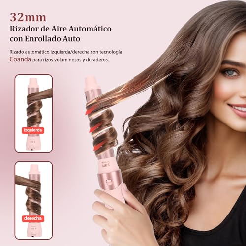 Sonew 6-in-1 Multi Hairstyler & Airstyler, 110,000 rpm, Hair Styler with Ions and Dryer, Automatic Curling Iron 32mm, Hot Air Brush 68mm/32mm, Straightening Brush