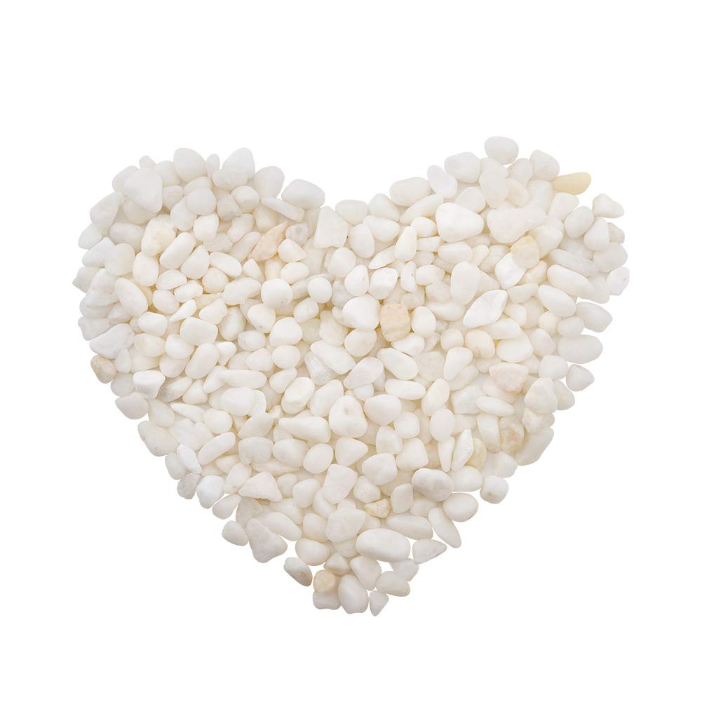 WANDIC Decorative Stones Beads, 100 Grams White Polished Stone for Home Decor Art Craft Vase Filler Candle Decoration