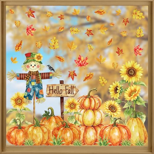 6 Sheets Fall Window Clings Decorations for Glass Window Halloween Home at Amazon