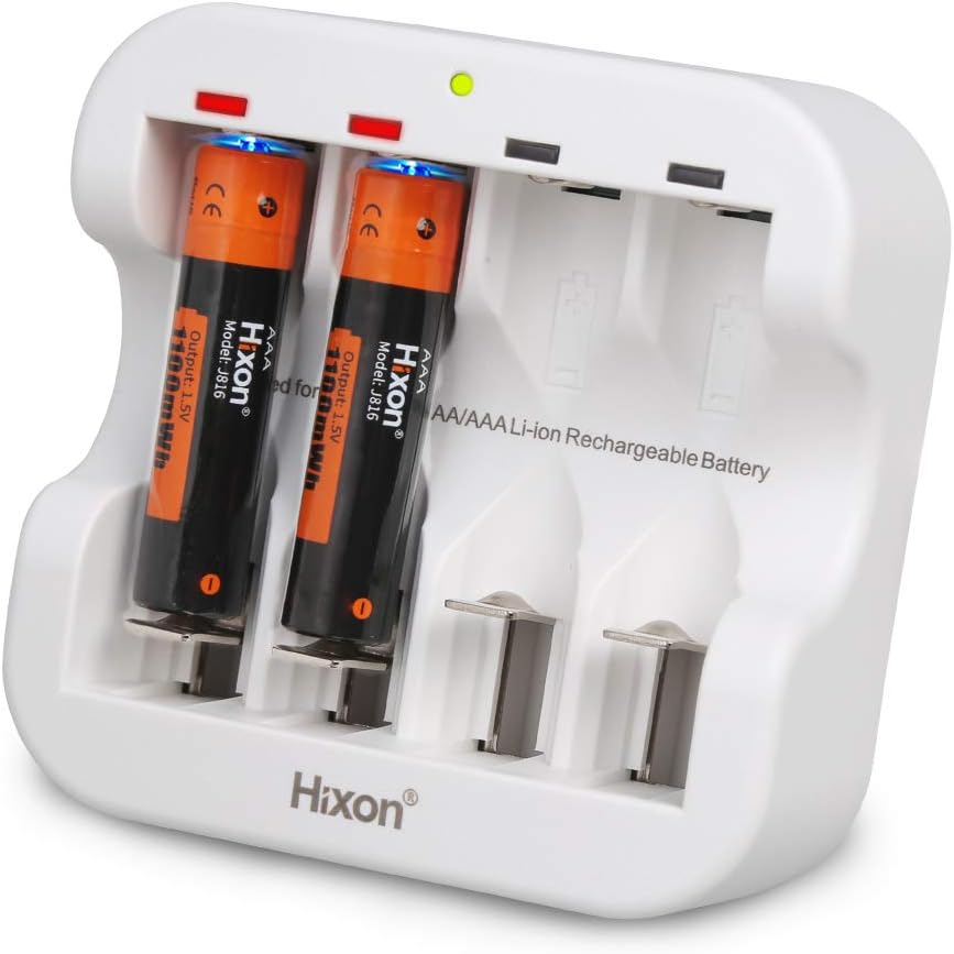Hixon Rechargeable AAA Batteries with Charger,1100mWh AAA Batteries,4 Count 1500 Cycle AAA Lithium Battery - Image 4
