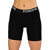 POSESHE Women's Boxer Briefs 8" Inseam, MicroModal Anti-Chafing Boyshorts Underwear S-5xl