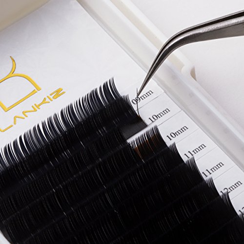 LK LANKIZ Flat Lash Extensions C Curl 0.15mm Mixed Tray Ellipse Eyelash Extensions Volume Individual Natural Eyelashes Extension Salon Perfect Use