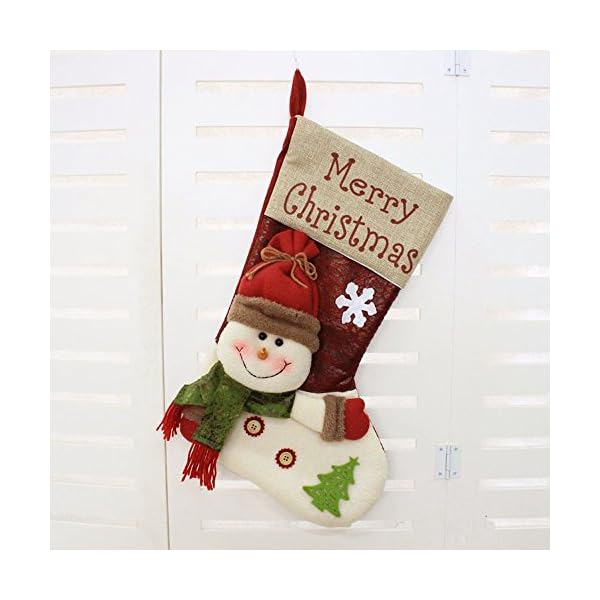 Disumos Christmas Stocking, Set of 2 Large Xmas Stockings Christmas Party Decorations Bags Socks Santa Reindeer Snowman… - Image 6