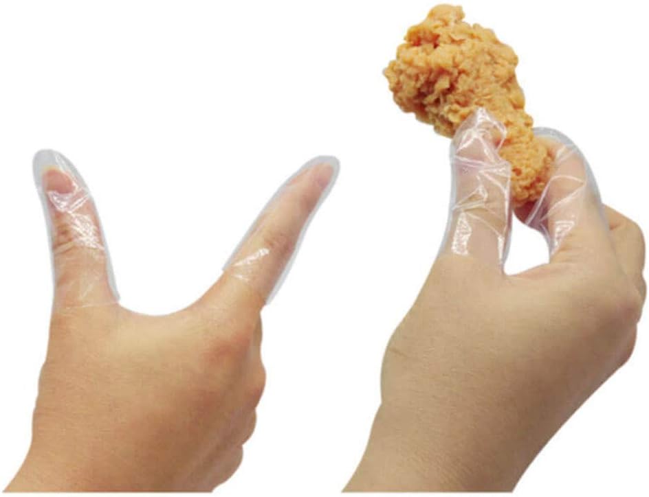 [Finger Nap] Disposable Hygiene Transparent Finger Glove Food Safe Not Easy to Break, Fits Most for Foods & Outdoor Activity (500 pieces)