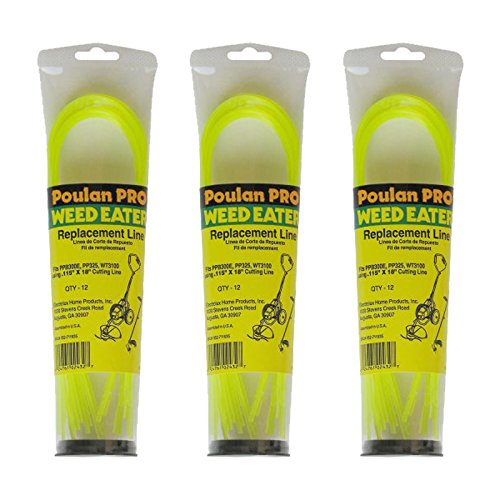 Husqvarna/Poulan Pro 579238801 Pack of 3 Trimmer Replacement Line Pieces - 12 Pieces per Set .115 - 18"