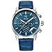 BENYAR Watches Men Quartz Chronograph Blue Leather Band Business Sport Wrist Watch For Men (Blue)
