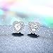 J.Rosée Christmas Jewelry Gifts Packing 925 Sterling Silver High Polished Round Cut Heart-Shape Small Stud Earrings Best Gifts for Her
