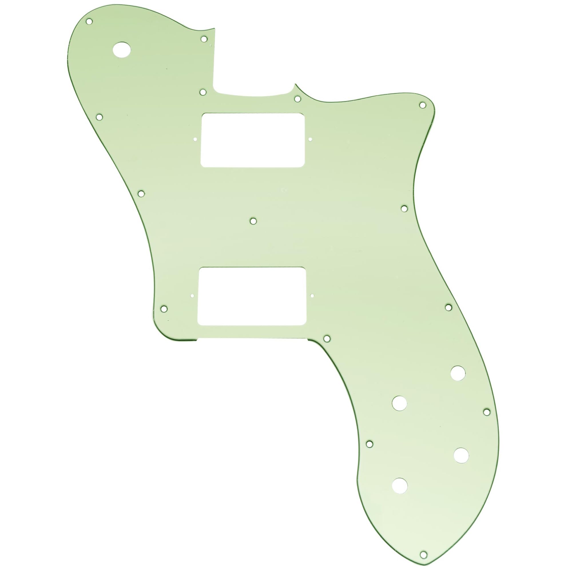 Musiclily Pro 15 Holes Covered HH Guitar Pickguard for Mexico Fender 72 Tele Deluxe Style Electric Guitar, 3Ply Mint Green