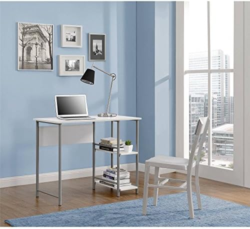 Easy Assembly Spacious Work Surface Basic Student Desk, White