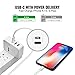 Mothca USB C PD Wall Charger 41W Power Delivery USB-C Power Adapter Fast Charge for iPhone X Xs Xmax /8/Plus, New MacBook/Pro, Nintendo Switch, iPad Pro, QC3.0/QC2.0 for Nexus 5X/6P, Samsung S8/Note 8