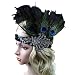 Fascigirl Peacock Feather Fascinator Headband Sequin Party Headwear for Women