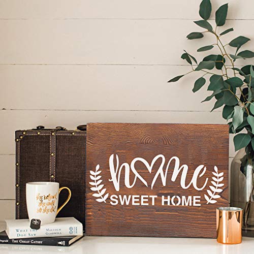 Agantree Home Sweet Home Stencils 13x9inch - Inspirational Word Stencils Template for Drawing Painting Spraying a Wood Floors Furniture Paper Window Glass Door Wall Sign - Thumbnail 2