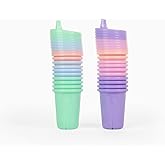 The First Years Take & Toss Sippy Cups - Spill Proof Toddler Cups Value Party Pack - 10 Oz - 20 Count,Pastel
