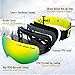 COPOZZ Ski Goggles, G1 Mens Womens Ski Snowboard Snowboarding Goggles - Over Glasses Double Lens Anti Fog Frameless,Cool REVO Mirror Blue for Men Women Youth Snowmobile Skiing