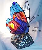 Warehouse of Tiffany's TU2021 Tiffany Style Blue Butterfly Accent Lamp, 9.5