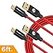 PowerBear Micro USB Cable 6ft [2 Pack] Gold Connectors & Braided Nylon | Android Charger Cable