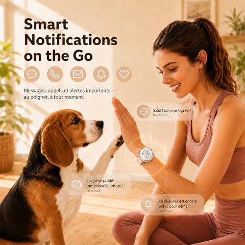 Women's Smart Watch with Bluetooth Calls, 1.27 Inch Smartwatch with Pedometer/Heart Rate Monitor/Sleep Monitor, 100+ Sports Modes Smart Watch, IP68 Activity Bracelet for Android iOS, Rose Gold