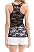 Angel Cola Women's Solid Crochet Floral Lace Racerback Tank Top
