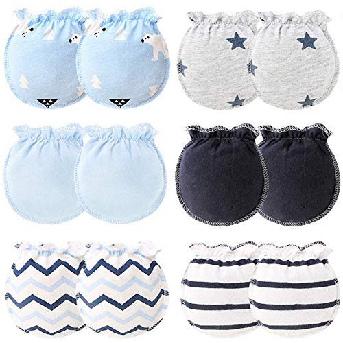 Adeimoo Baby Cotton Gloves Newborn Infant Toddler No Scratch Mittens (6 pair D) - Thumbnail 7