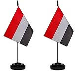 Yemen Yemeni Small Mini Desk Flag Set Miniature