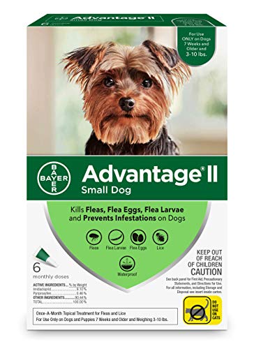 Flea and Lice Treatment for Dogs, 3-10 lb, 6 doses, Advantage II