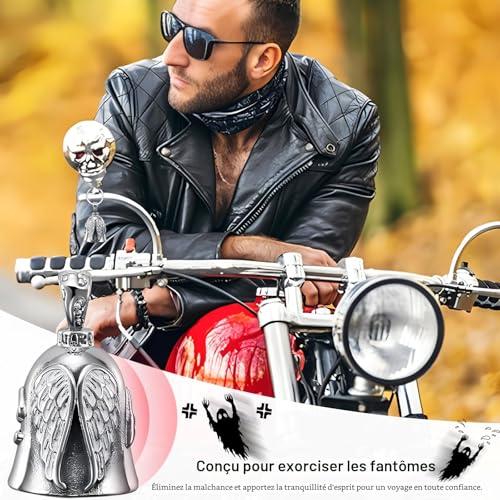 Guardian Bell, Guardian Ride Bell, Stainless Steel Motorcycle Angel Shaped Guardian Hanging, Lucky Bell Motorcycle Bells