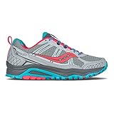 Saucony Women's Grid Excursion Tr10 Trail running Shoe, Grey/Blue/Coral, 8 M US