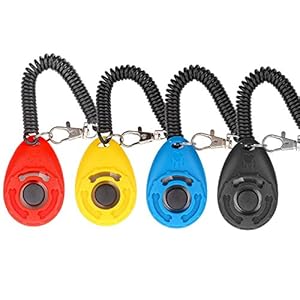 Diyife Dog Clicker, [4 PCS, Multi-Color] Dog Training Clicker with Wrist Strap for Dog Cat Horse Clickers for Dog…