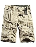 WenVen Men's Cotton Twill Cargo Shorts Outdoor Wear Lightweight