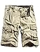 WenVen Men's Cotton Twill Cargo Shorts Outdoor Wear Lightweight