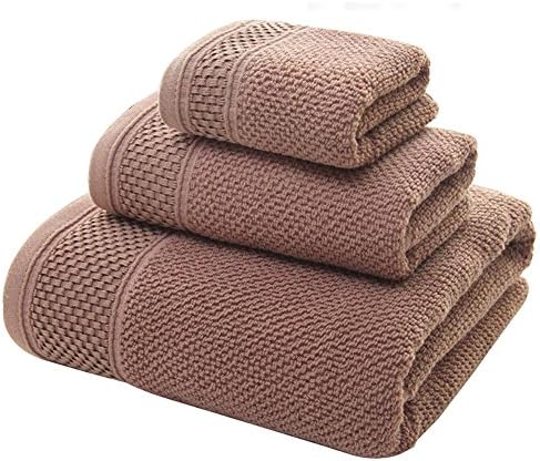 Fyore 100% Egyptian Cotton Towel Bale Set Antibacterial Fluffy Absorbent Face with Hand Bath Sheet Pack of 3 (Brown)