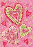 Toland Home Garden Lovely Hearts 28 x 40 Inch Decorative Valentine Heart Flower House Flag