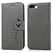 Compatible with iPhone 8 Plus Case, iPhone 7 Plus Wallet Case Embossed Love PU Leather Case TPU Shock Bumper Magnetic Detachable Card Slots Hand Strap Cover for iPhone 7 Plus & iPhone 8 Plus Gray