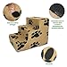 SUEDE COVER for 3-Step Doggie Stairs for Small Dogs Cats- Fits Best Pet Supplies (18” x 15” x 13”) Foam Pet Steps- Machine Washable Covers- Anti Slip Base- Ultra Plush Supplies for Dog Furniture (Black Paw on Beige)