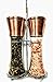 Dragonfly Premium Tall Copper Stainless Steel Salt and Pepper Grinder Set with Adjustable Coarseness and Convenient Holder-Salt Grinder and Pepper Mill