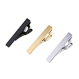 AnotherKiss Men's Skinny Tie Clip Set with Gold