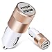 Car Charger, ShuoGe® 2.1A/24W 2-Port Smart USB Quick Charge Car Charger (Golden)