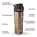 MIRA Stainless Steel Insulated Travel Car Mug | Leak & Spill Proof, Flip Lid with Lock & Handle | Double Wall Vacuum Insulated Coffee & Tea Mug Keeps Hot or Cold | 16 Oz (475 ml) | Gold