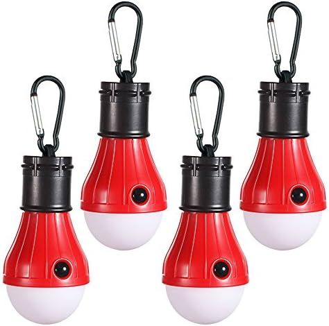 Doukey Portable Camping Lanterns [4 Pack] LED Tent Lanterns Emergency Light for Backpacking, Hiking, Hurricane Outage