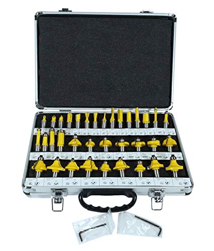 35 ROUTER BIT SET - 1/2" CARBIDE BITS KIT Half Inch Shank ALUMINUM CASE - New