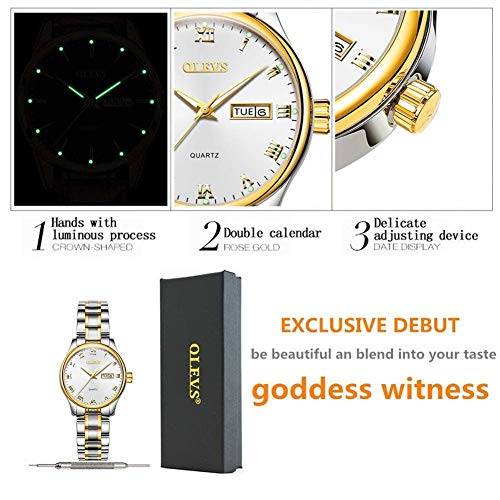 OLEVS Classic White Watches for Women Waterproof Inexpensive Analog