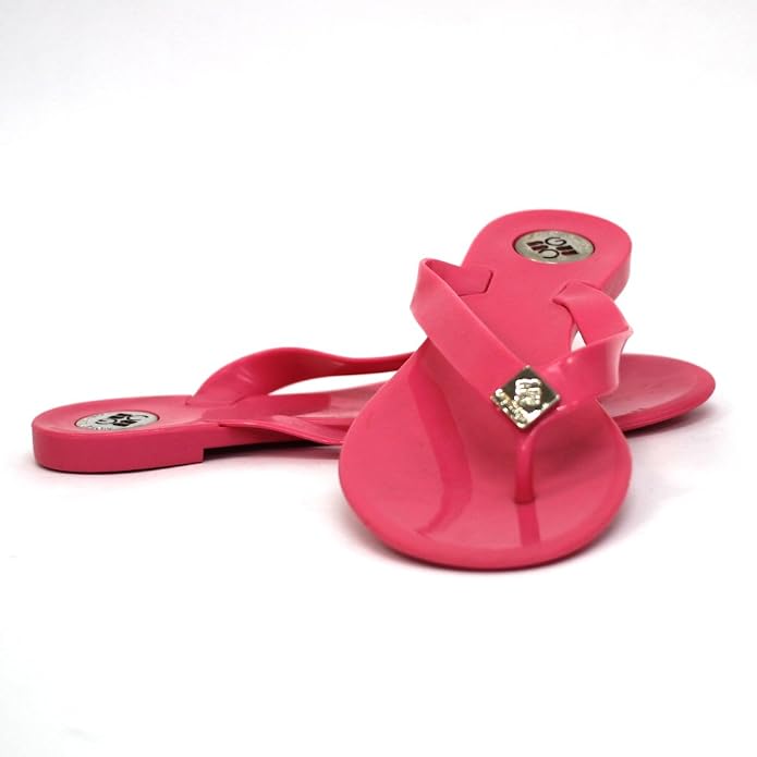 pink toe post sandals
