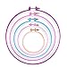 Buytra 5 Pack Plastic Embroidery Hoop Ring Cross Stitch Hoop Quilting Embroidery Circle Set for DIY Art Craft,Random Color,5 Different Sizes