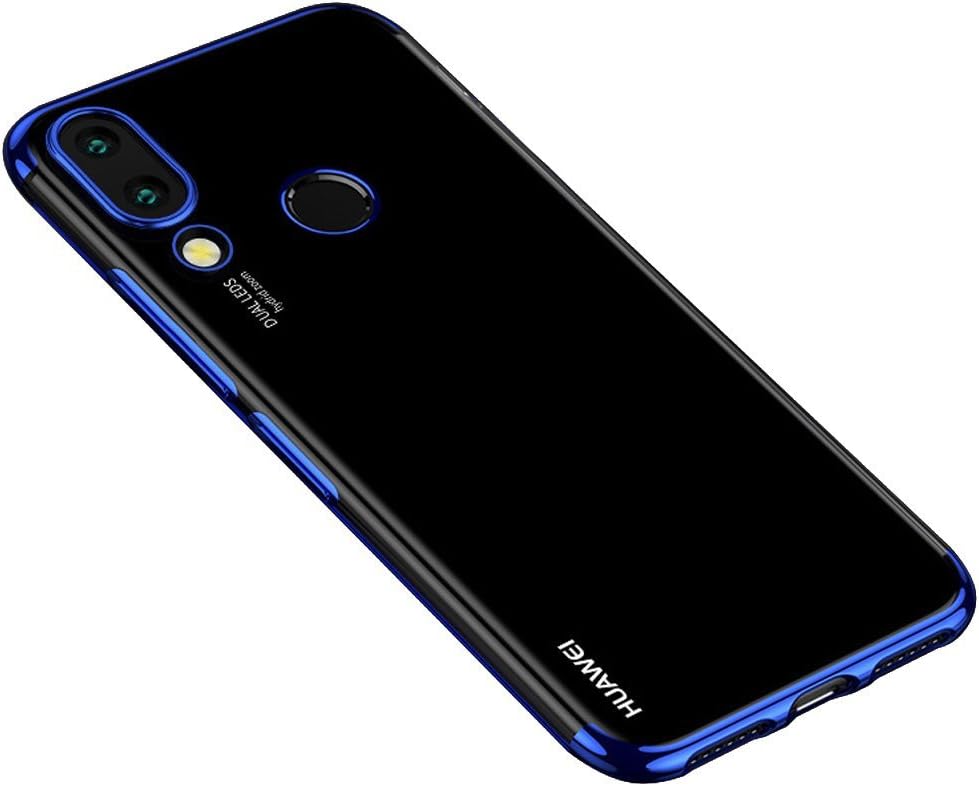 BLUGUL Designed for Honor Play Case, Electroplating Coloring, Crystal Clear Transparent, Ultra-Thin Soft TPU Gel Cover for Huawei Honor Play Blue