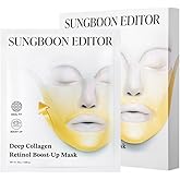 SUNGBOON EDITOR Deep Collagen Retinol Tension Boost Up Mask | Retinol & Volufiline | Firm-Looking, Smooth Appearance Care Mask | Face & Neck Care | Korean Skincare, 25g x 4ea